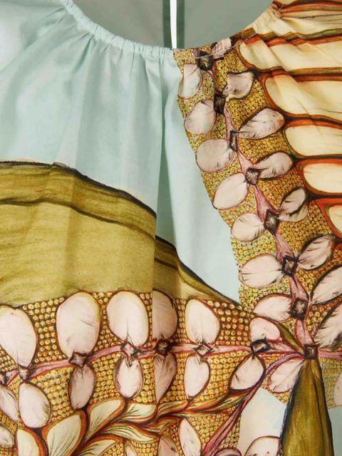 Ulla Johnson Ravena puffed-sleeve botanical-print top - Blue