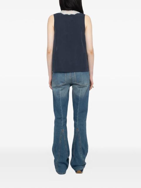 Zadig&Voltaire Tasao lace-trim top - Blue