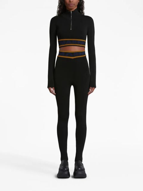 Marni high-waisted logo-waistband leggings - Black