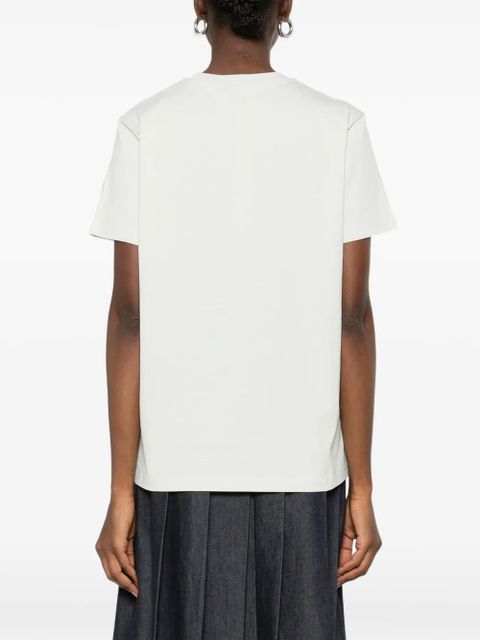 Moncler logo-embroidered T-shirt - Neutrals