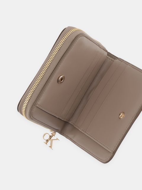 Calvin Klein portfel skórzany damski kolor beżowy LV04F1075G