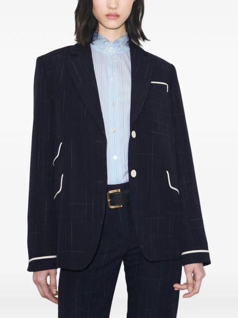 Tory Burch buddy wool jacket - Blue