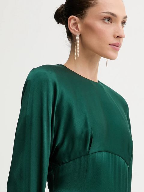 Bardot sukienka kolor zielony mini rozkloszowana 60108DB