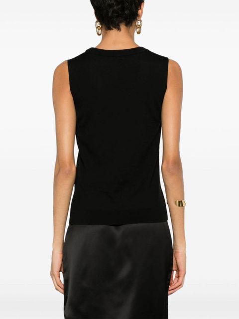 Saint Laurent Cassandre wool tank top - Black