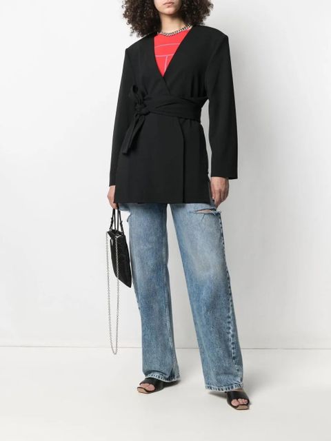 AMBUSH asymmetric-hem belted blazer - Black