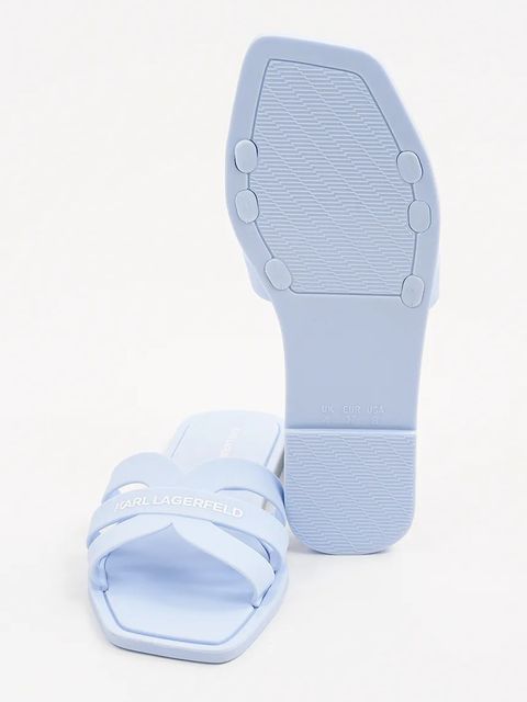 Karl Lagerfeld klapki JELLY IV damskie kolor niebieski KL80025