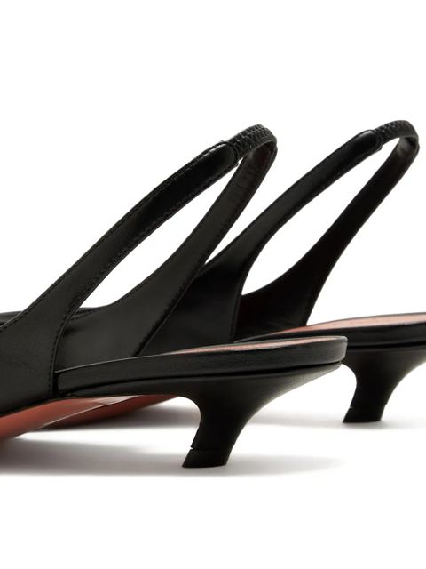 Amina Muaddi Jamie square-toe slingback-strap pumps - Black