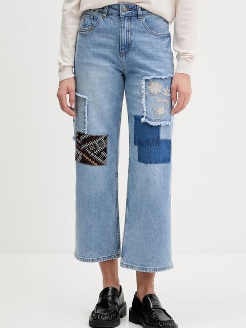 Desigual jeansy PATCHE damskie high waist 25WWDD20 - zdjęcie produktu nr 1