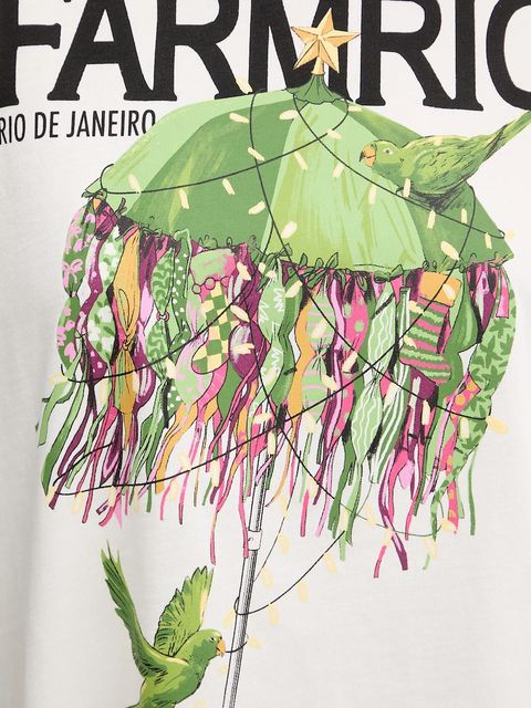 Farm Rio t-shirt bawełniany damski kolor beżowy 354563