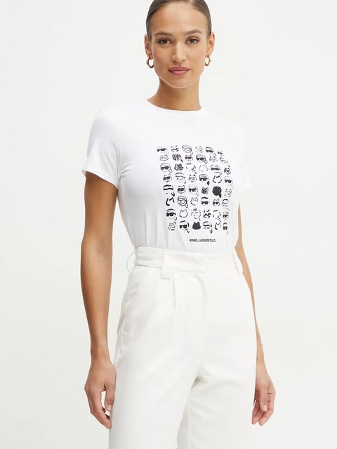 Karl Lagerfeld t-shirt bawełniany IKON damski kolor biały A1W17124 - zdjęcie produktu nr 1