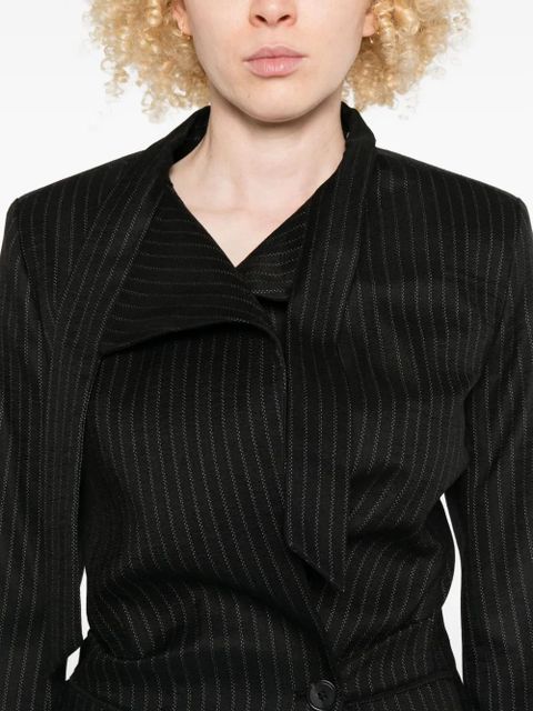 ISABEL MARANT pinstripe wrap blazer - Black
