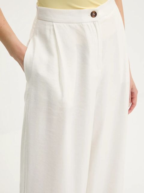 Answear.LAB spodnie damskie kolor biały szerokie high waist