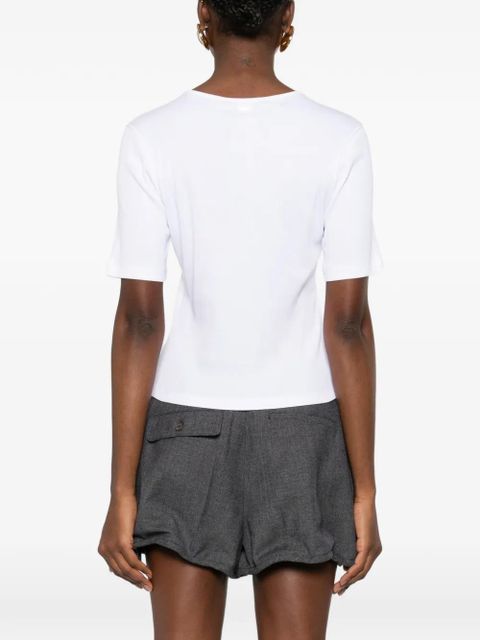 TWINSET floral-appliqué T-shirt - White