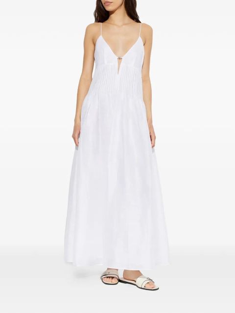 Tory Burch appliqué pleated dress - White