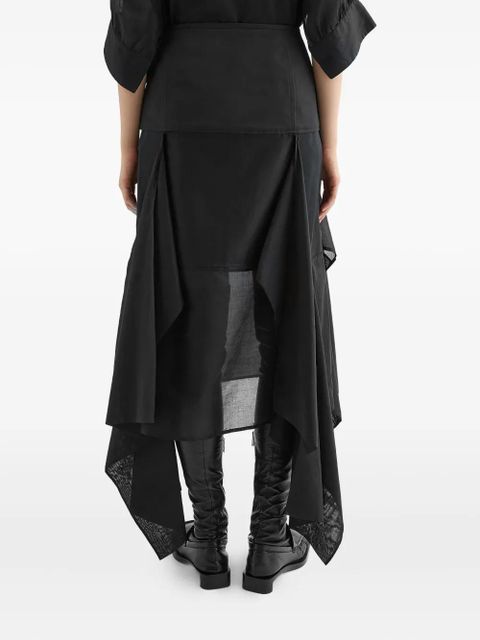 Jil Sander panelled midi skirt - Black