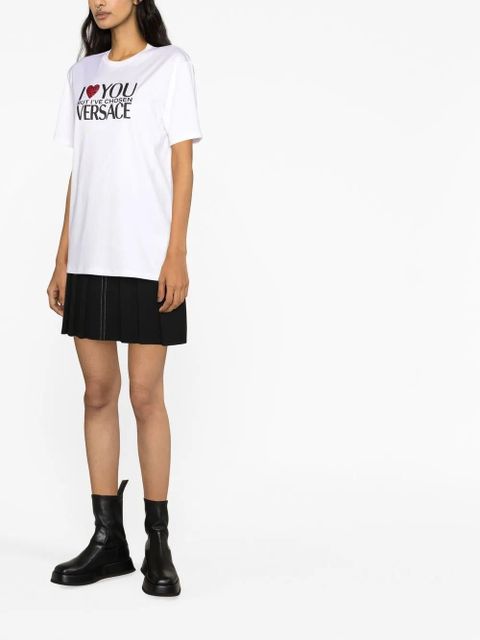 Versace slogan-print T-shirt - White - zdjęcie produktu nr 2