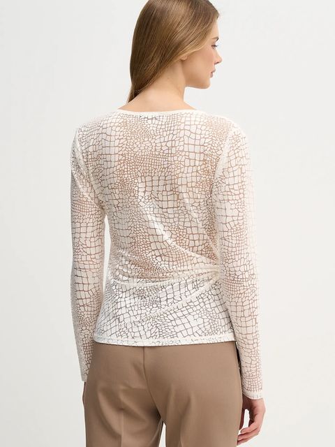 Sisley bluzka damska kolor beżowy wzorzysta 3NDXL401A - zdjęcie produktu nr 2