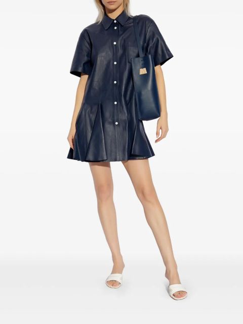 Marni leather shirt dress - Blue - zdjęcie produktu nr 2