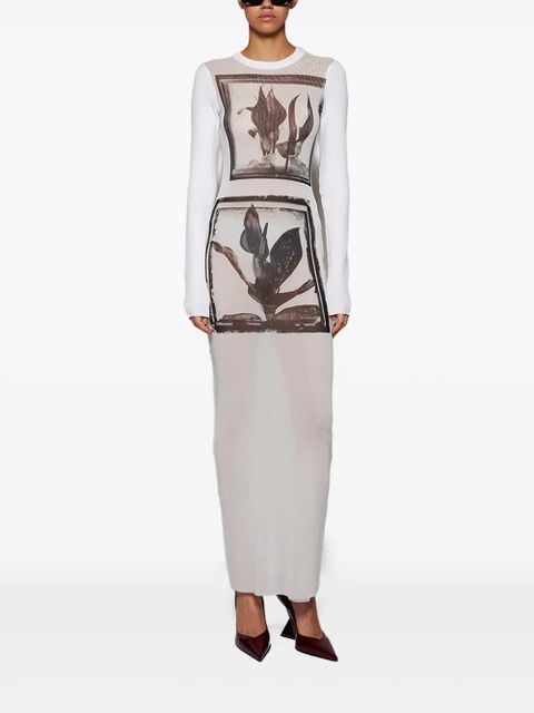 Jean Paul Gaultier Flowers Cadres maxi dress - White