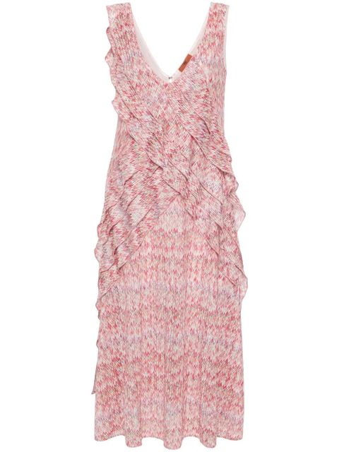 Missoni zigzag ruffled midi dress - Pink - zdjęcie produktu nr 1