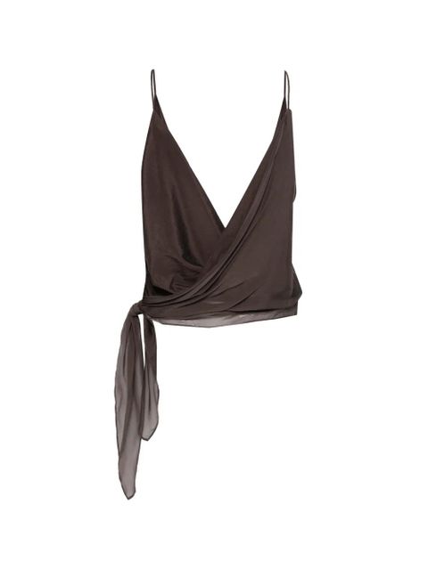 Alysi tie waist top - Brown - zdjęcie produktu nr 2