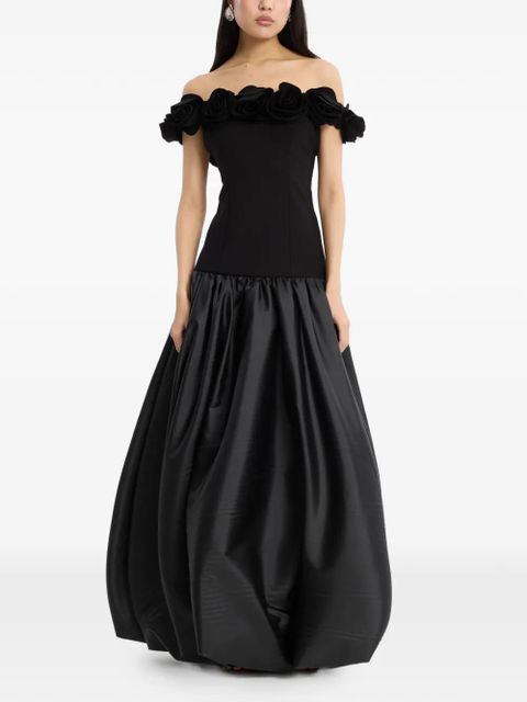 ROTATE BIRGER CHRISTENSEN flower crepe maxi dress - Black - zdjęcie produktu nr 2