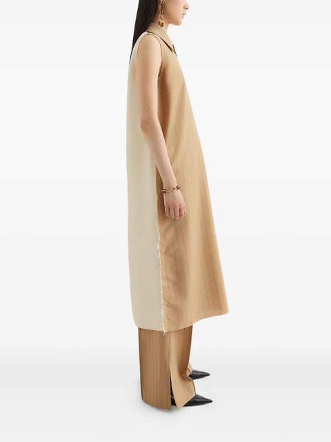 Jil Sander pinstriped midi dress - Neutrals