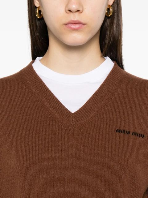 Miu Miu cropped sweater - Brown
