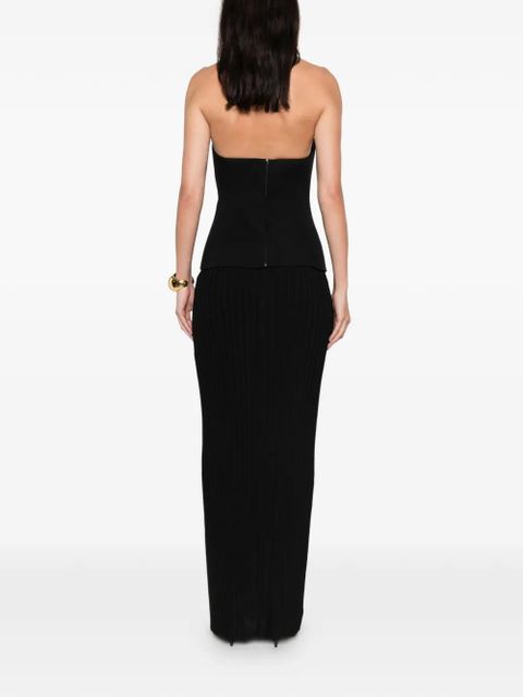 Solace London Kesi pleated maxi dress - Black