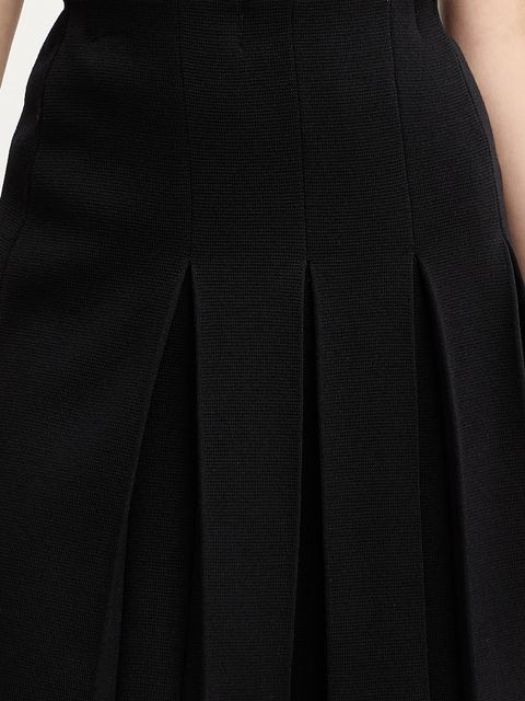 Luisa Spagnoli spódnica wełniana kolor czarny mini rozkloszowana 100092