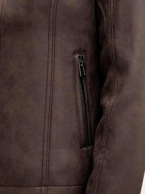 Desigual kurtka BASIC kolor brązowy przejściowa 25WWEW43