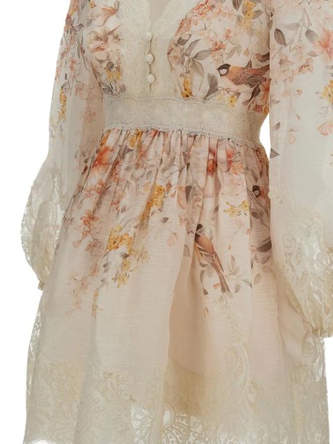 ZIMMERMANN floral lace dress - Neutrals