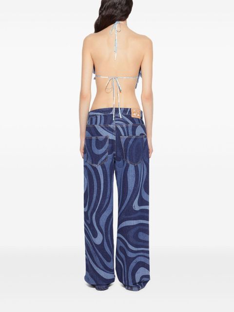 PUCCI denim halterneck top - Blue