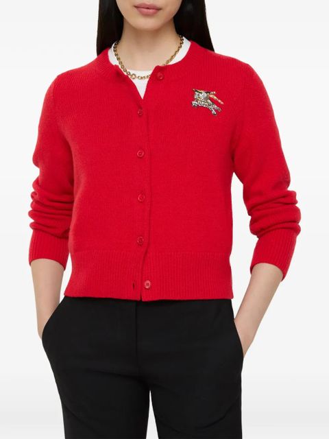 Burberry Equestrian Knight-appliqué cardigan - Red - zdjęcie produktu nr 2