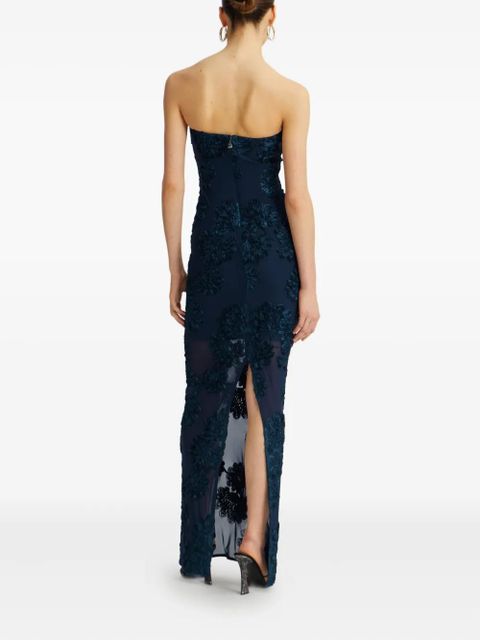 ROTATE BIRGER CHRISTENSEN floral-mesh maxi dress - Blue