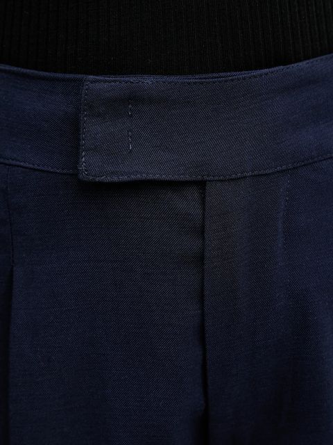 United Colors of Benetton spodnie damskie kolor granatowy szerokie high waist 4K3ADF09Z - zdjęcie produktu nr 2