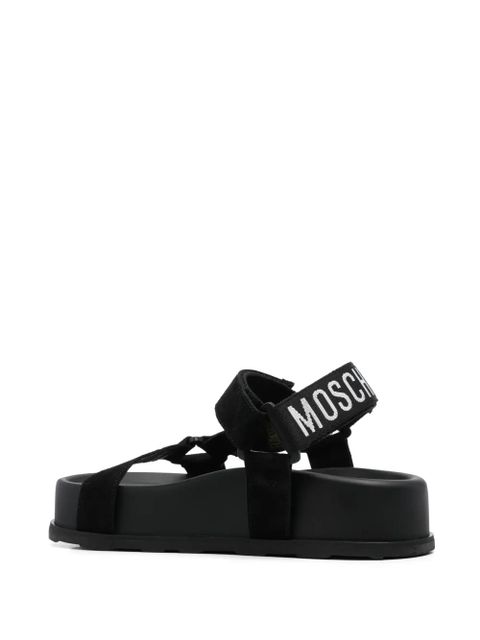 Moschino logo-print sandals - Black