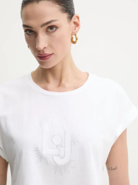Liu Jo t-shirt bawełniany damski kolor biały VA5151.JS923