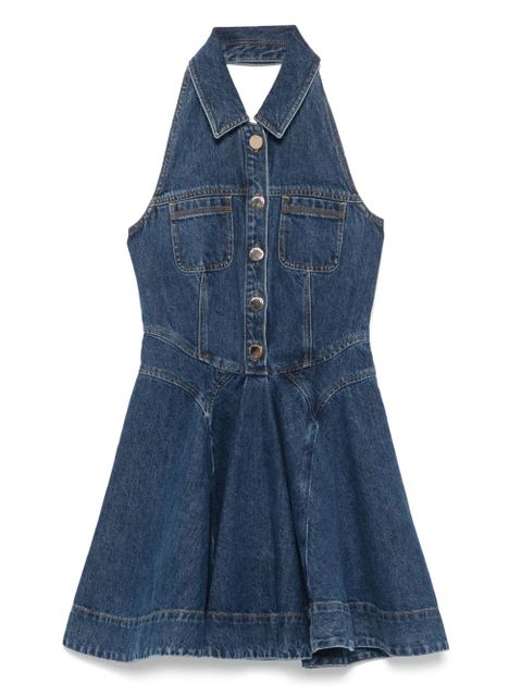 Self-Portrait denim sleeveless mini dress - Blue - zdjęcie produktu nr 1