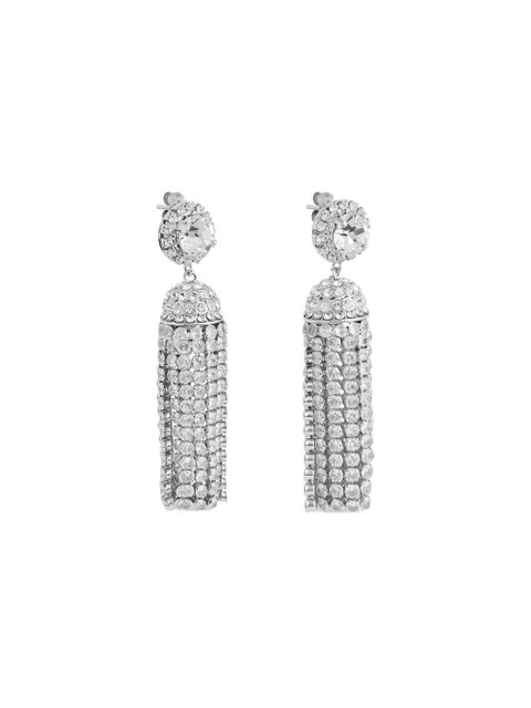 Rabanne crystal-embellishment tassel earrings - Silver