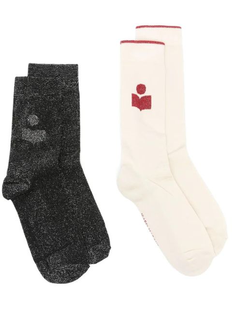 ISABEL MARANT logo-intarsia socks set - Black - zdjęcie produktu nr 1