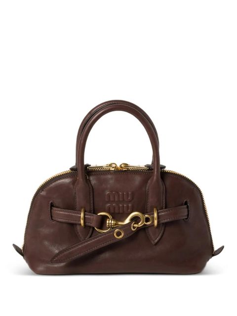 Miu Miu small Aventure leather tote bag - Brown - zdjęcie produktu nr 1