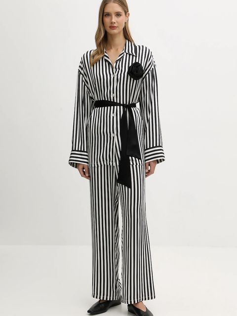 The Sleeper koszula i spodnie damski kolor czarny FW2436CS - zdjęcie produktu nr 1