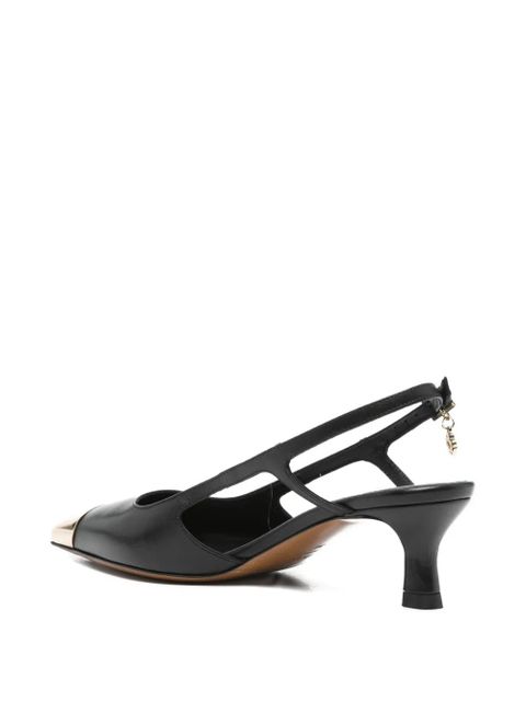 Maje 50mm slingback leather pumps - Black