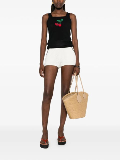 MC2 Saint Barth Natalja Braid cable-knit contrast-trim shorts - White - zdjęcie produktu nr 2