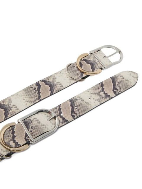 PINKO snakeskin buckle belt - Neutrals