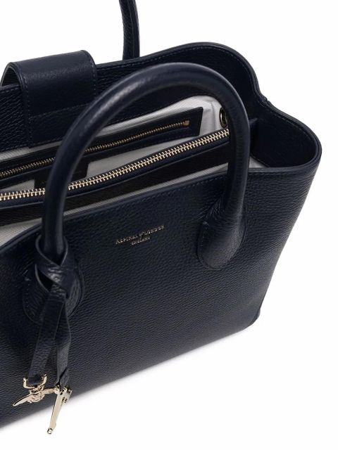 Aspinal Of London Midi London pebble-texture tote bag - Blue