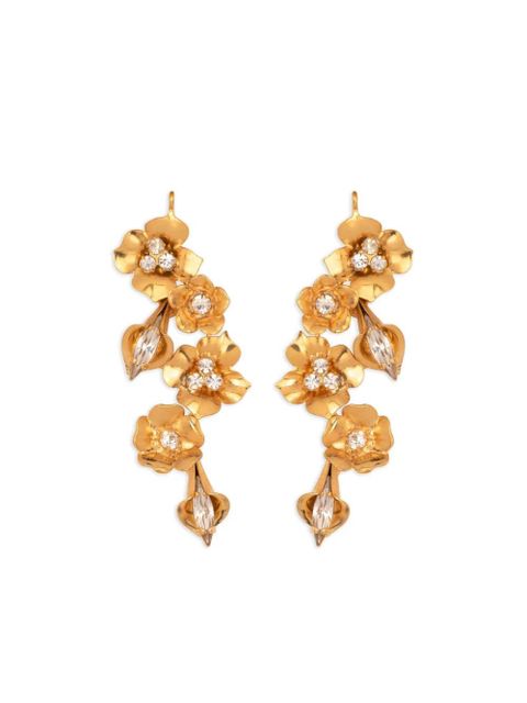 Jennifer Behr Vanora floral crystal earrings - Gold - zdjęcie produktu nr 1