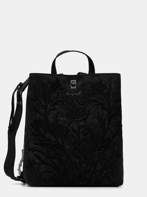 Desigual plecak ROMEO FLORAL TOTAL B damski kolor czarny duży z aplikacją 25WAKP06 - zdjęcie produktu nr 1