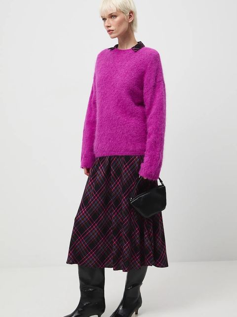 Medicine sweter z wełną alpaki kolor fioletowy - zdjęcie produktu nr 1